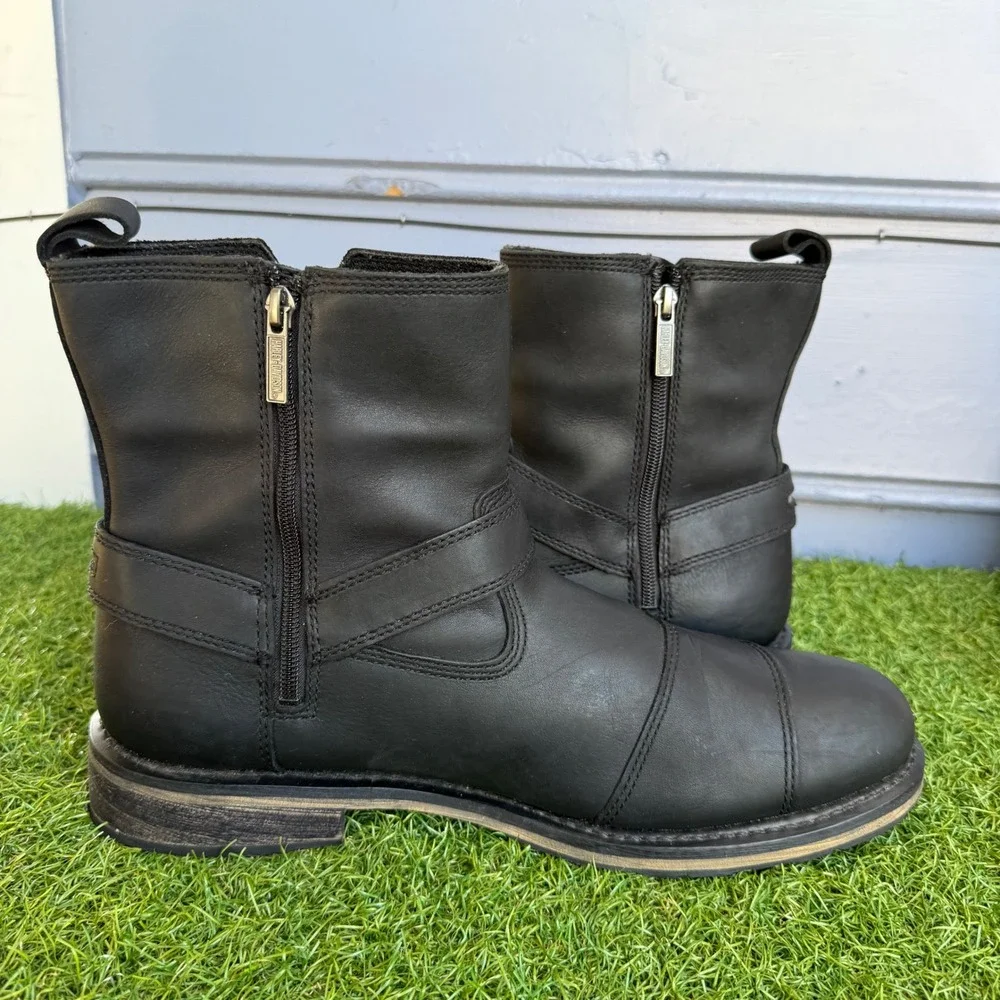 Harley Davidson Mens Conklin Waterproof Black Motorcycle Boots Size 12M Biker